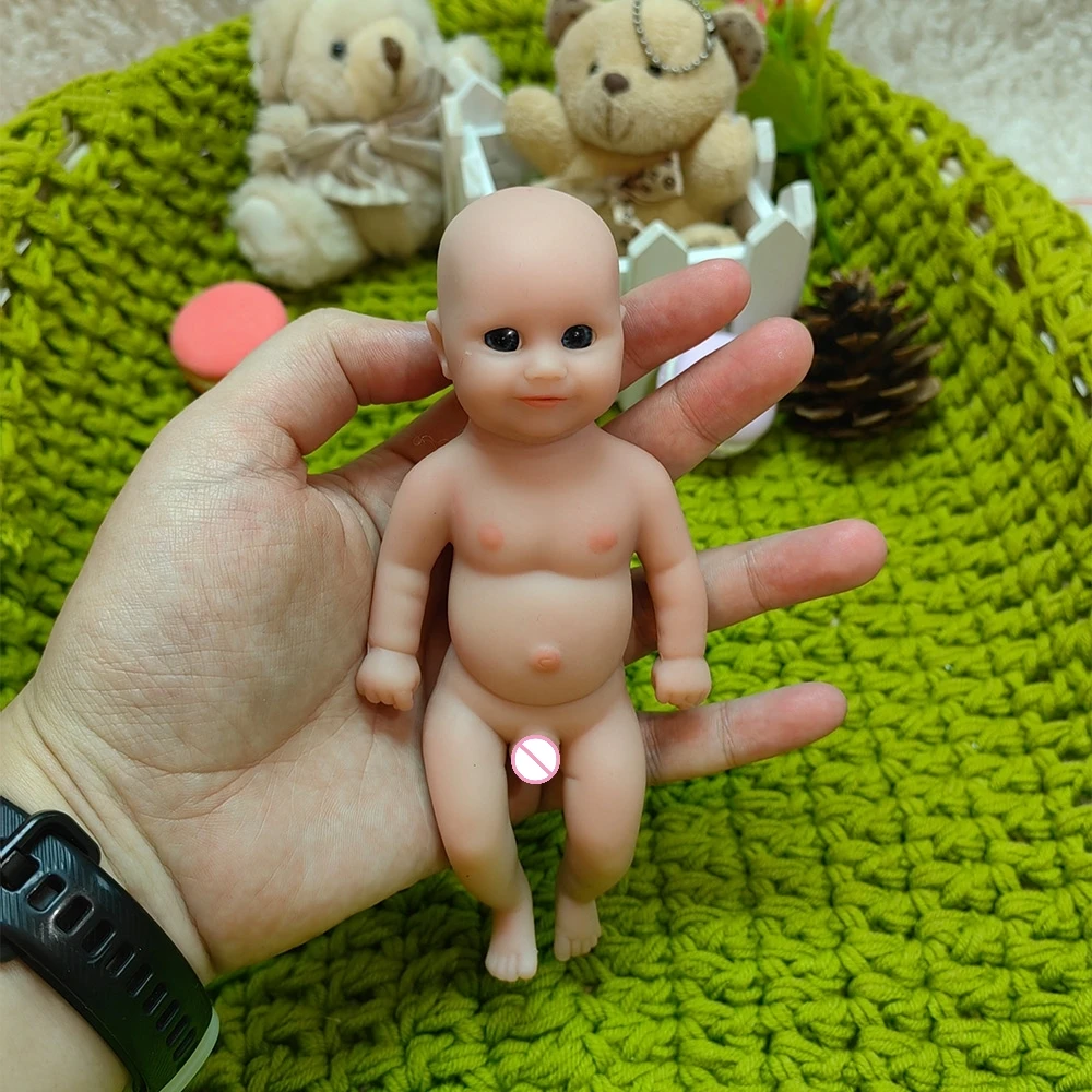 

WW1573 6.29inch 16cm 120g 100% Silicone Reborn Baby Doll Unpainted Unfinished Realistic Dolls for Children Christmas Mini Toys