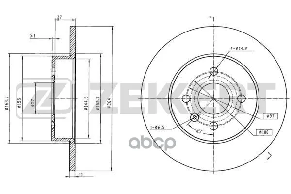 Диск Торм. Зад. Opel Astra H 05- Combo 01- Meriva A 03- Zekkert арт. bs-5293 | Автомобили и мотоциклы