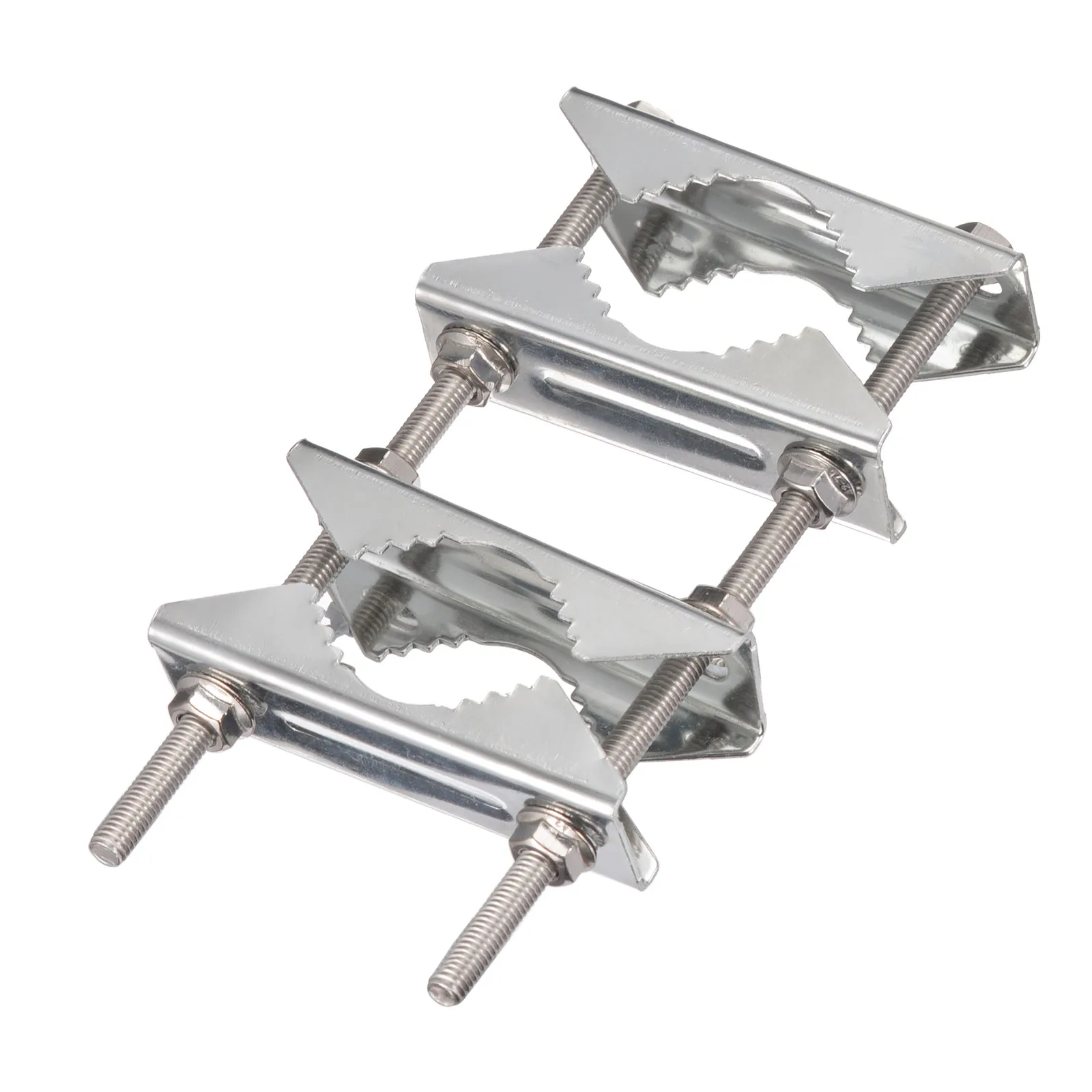 Superbat Double Antenna Mount Bracket Kit V Jaw Block Anti-Rust Mast Clamp for Outdoor TV/CB Ham/4G WiFi Antennas Stainless Stee
