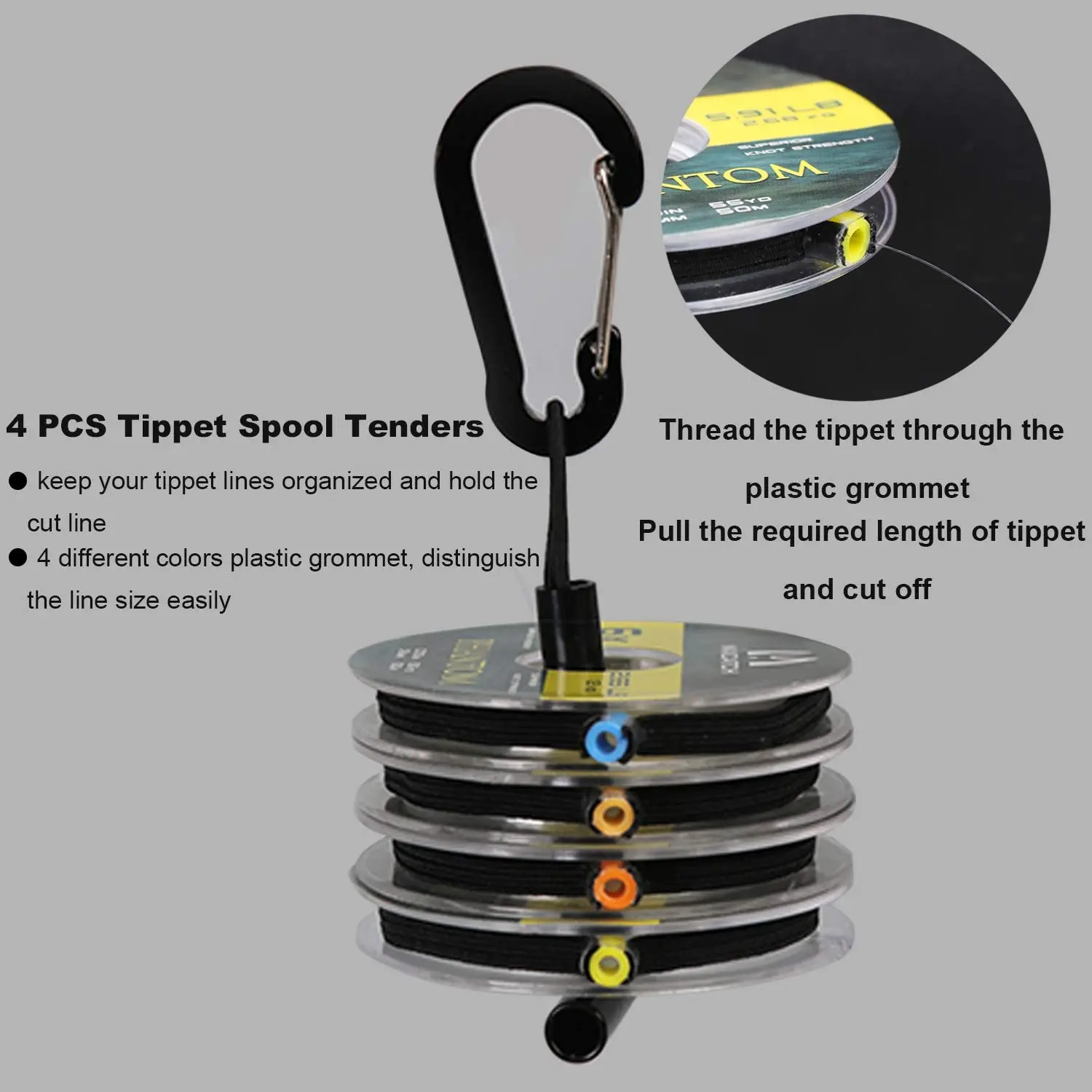 Maximumcatch Spools Tippet Line (2X,3X,4X,5X,6X,7X) Clear Fly Fishing  Tippet Line with Tippet Holder & Spool Tender