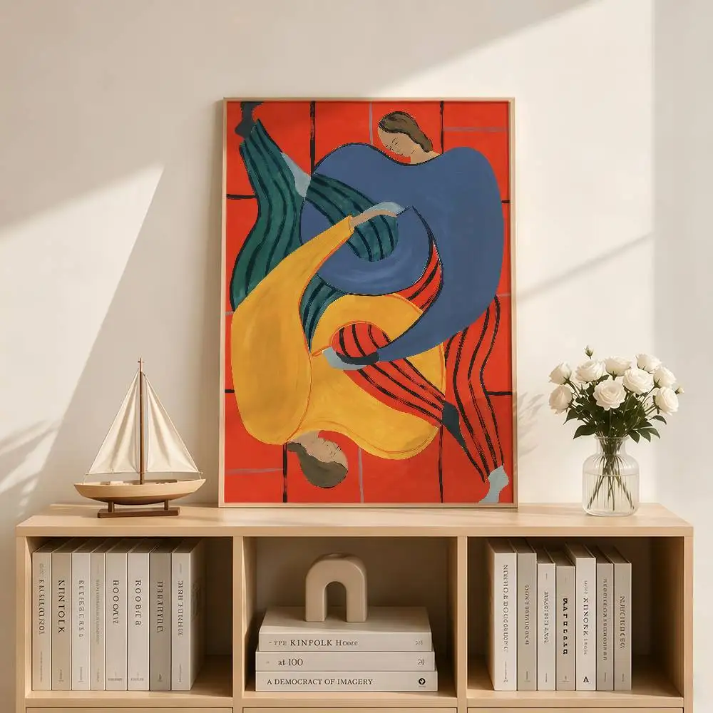 Nordic Minimalist Abstract Line Art - Retro Wall Decor