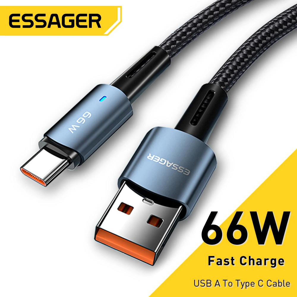 

Essager 66W USB Cable Type C Fast Charging 6A USB C Charger Wire Data Cord For xiaomi Huawei P30 P40 Pro Samsung S21 ultra S20