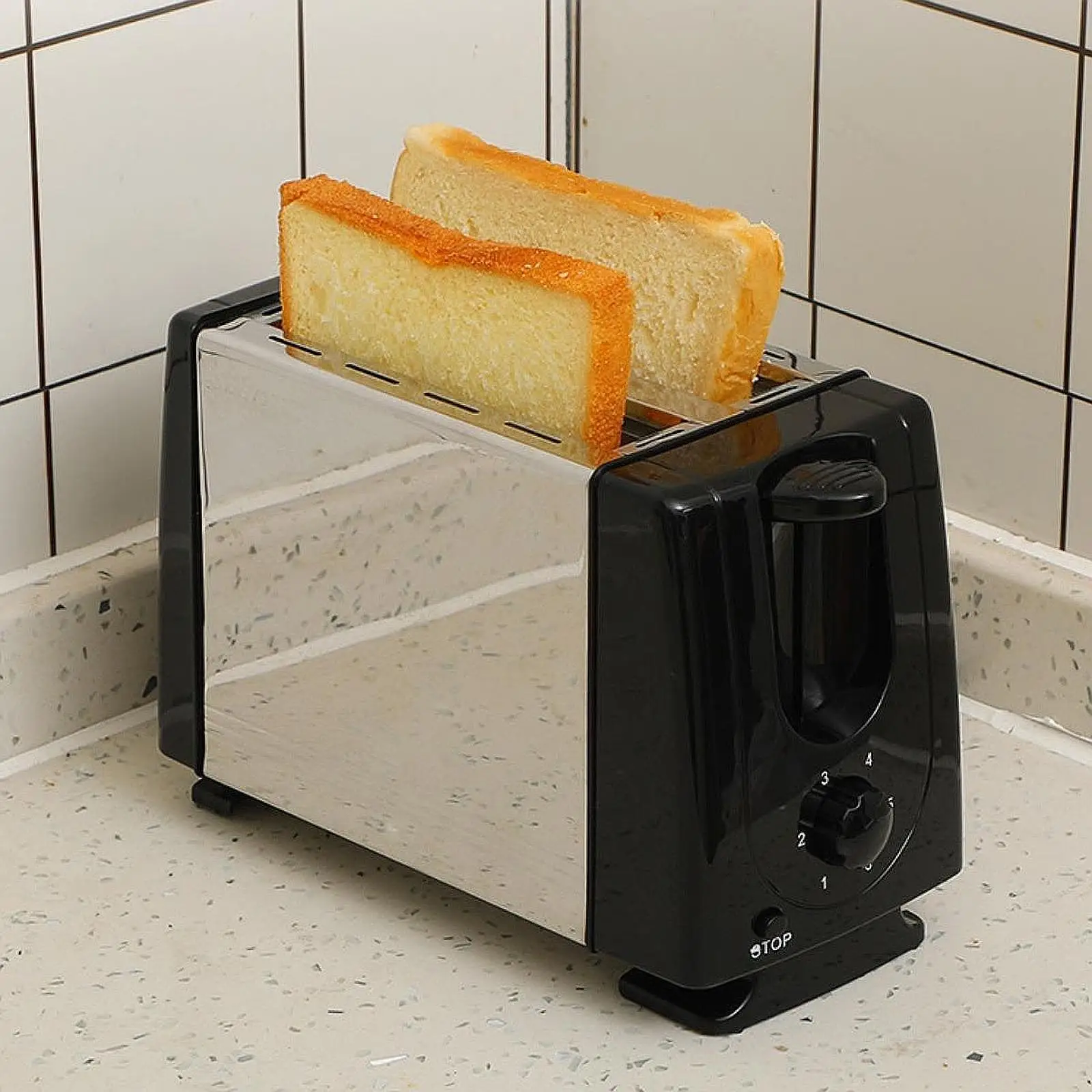 Counter Toaster EU Plug 2 Slice Waffle Machine for Bagels Puff Pastry Snacks 4
