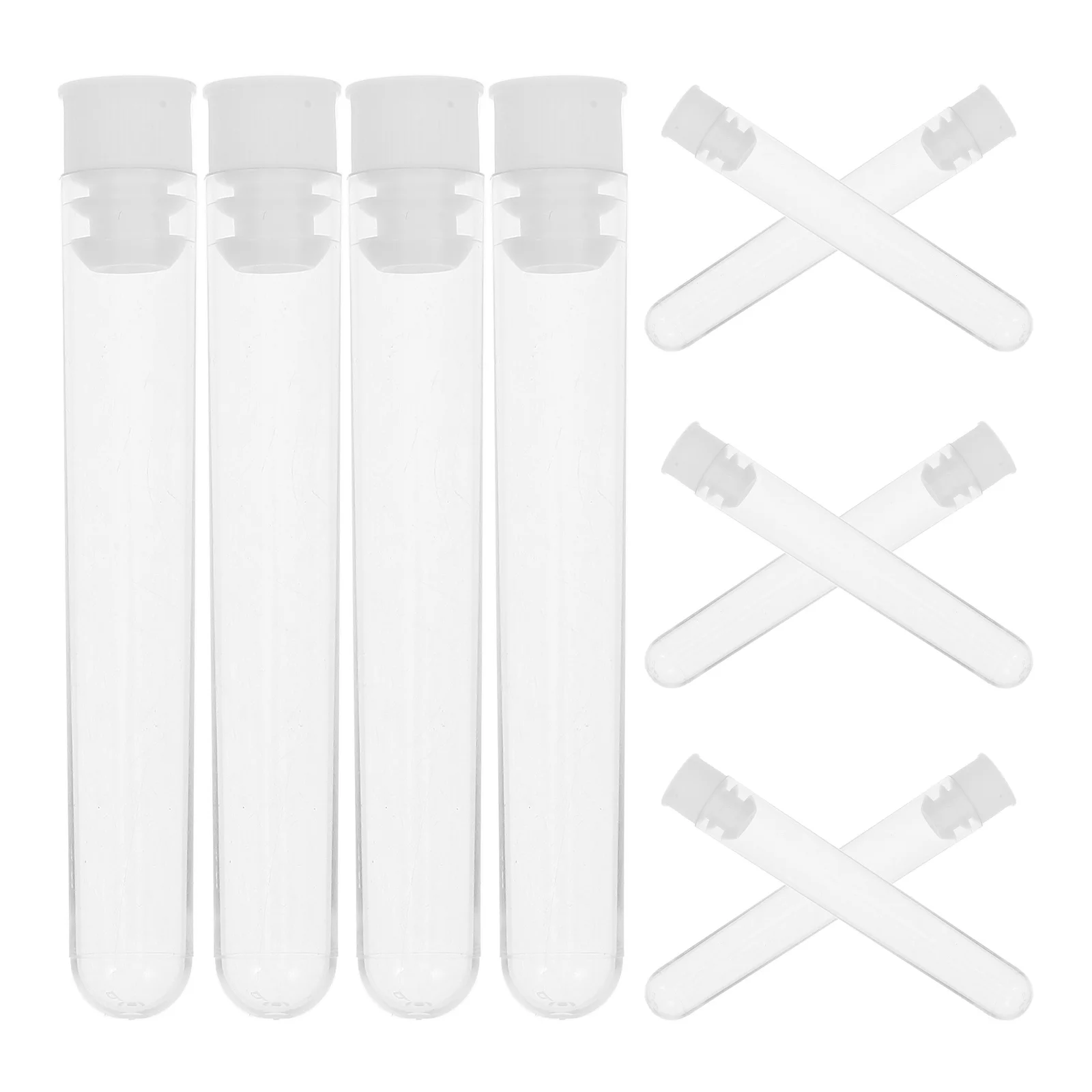 

50 Pcs Test Tube Equipment Tubes Kids Transparent for Laboratory Plastic with Lid Clear Small