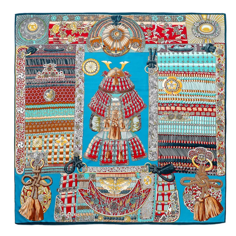 

2023 New Fashion 51in Oversized Silk Scarf Armor Versatile Twill Shawl Large Square Scarf Gift Scarf