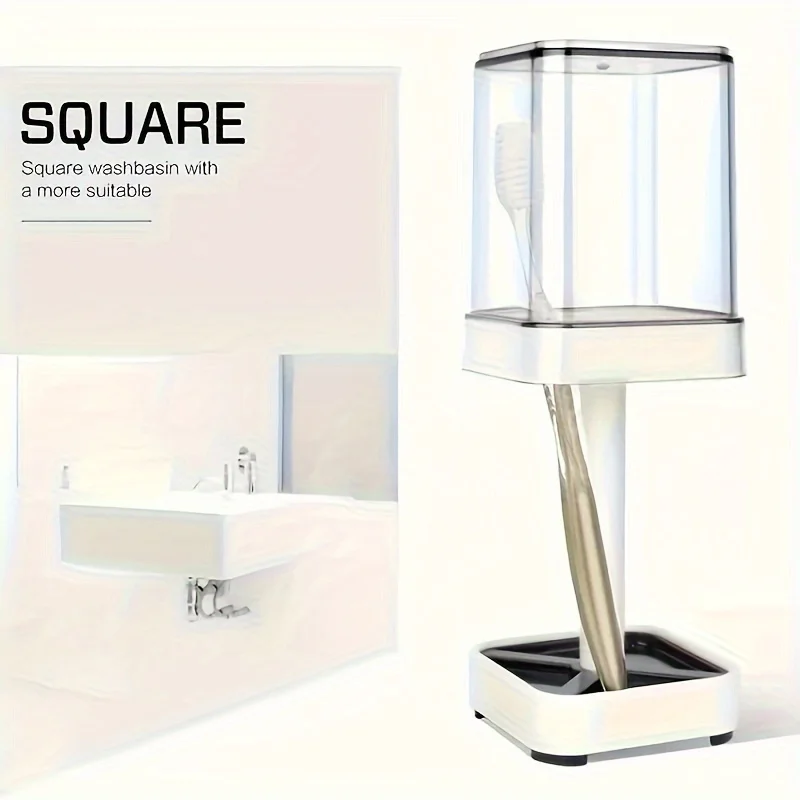 Toothbrush holder with a cup for rinsing toothbrush storage organizer 1pc