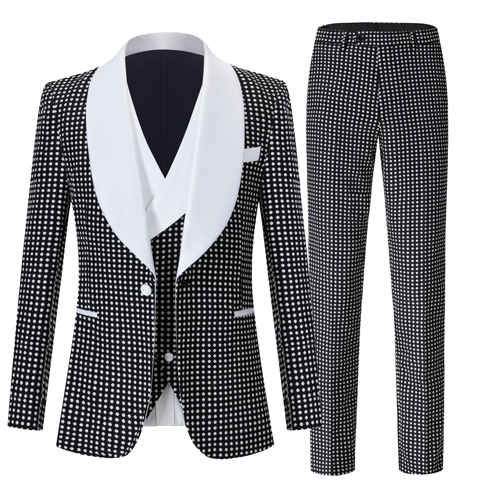 Men's Vintage Three piece suit Hot spring men's latest design suit groom wedding Night Club Singers Prom Party