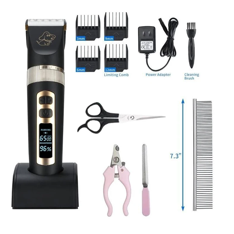Electric Hair Clipper For Dogs Cat Professional LCD Screen Pet Trimmer Clippers Rechargeable Electric Trimmer BaoRun P2