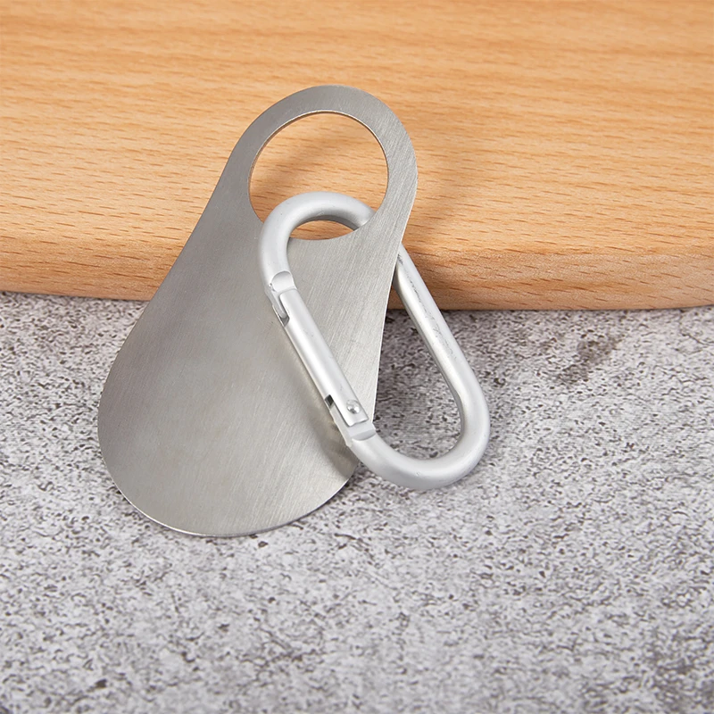 전문 신발 뿔 스푼, 스테인리스강 금속 신발 경적, 카라비너 포함 신발 리프터 도구, 7.5cm, 1PC
