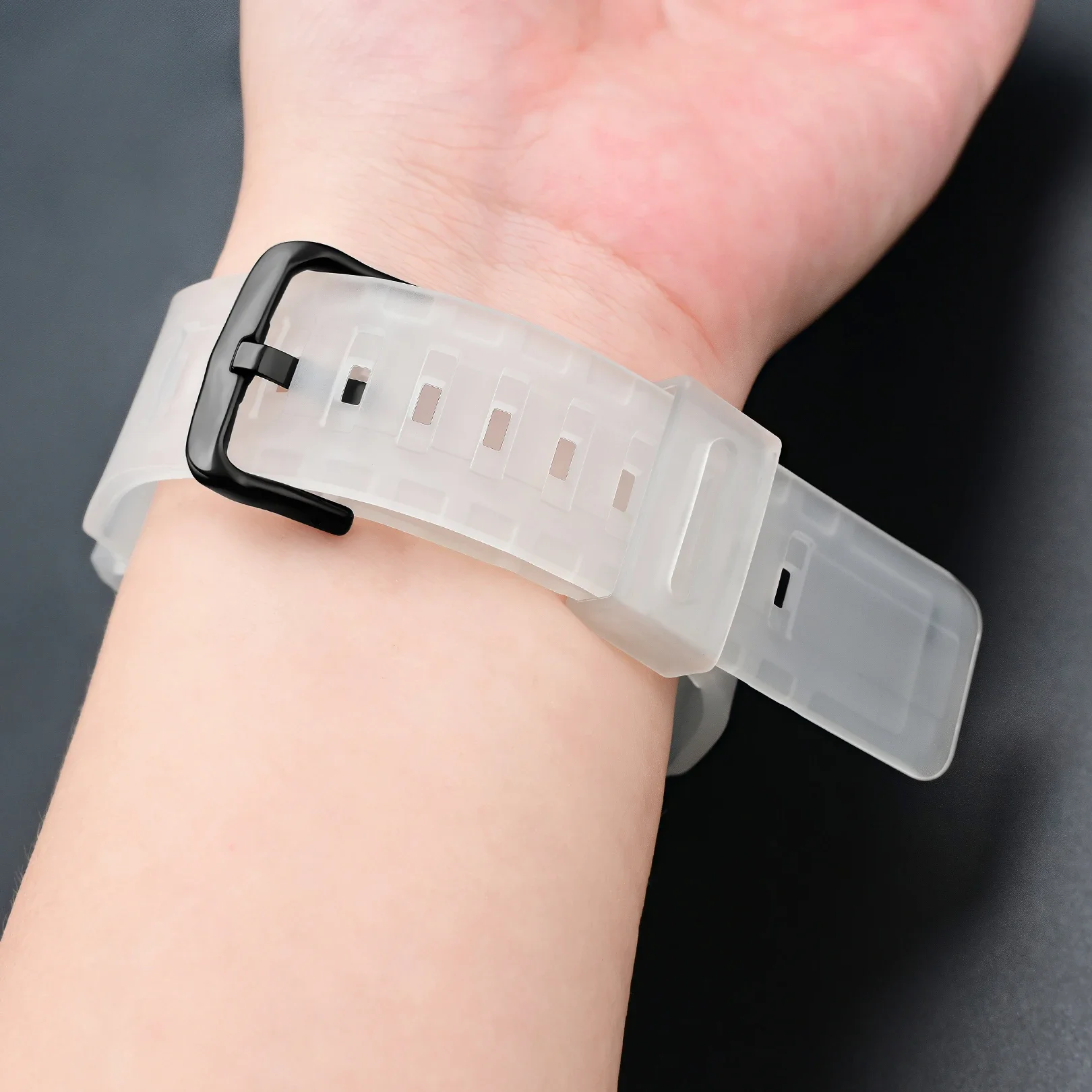 Durable Rubber Resin Sports Watch Band with Protective Shell