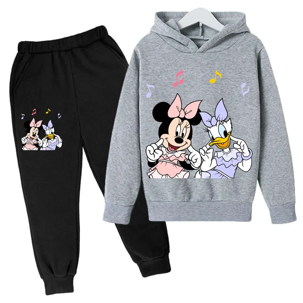 Girls boys Disney Mickey Mouse Hoodies Cotton Donald Duck Long Sleeve pant Children Autumn 4-14 Years Old Cartoon Casual Hooded 5