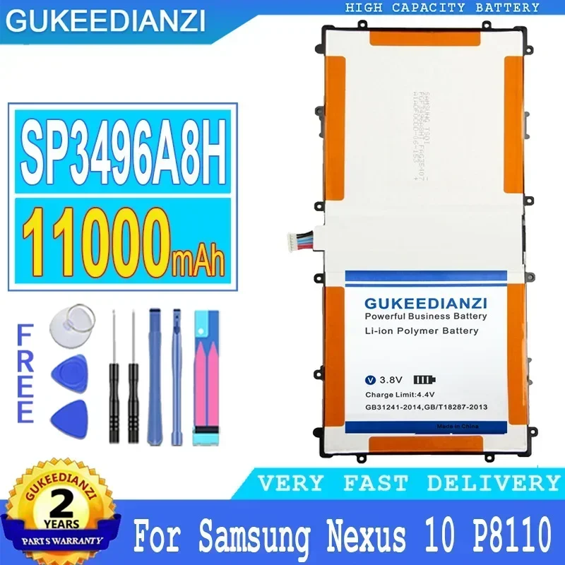 

11000mAh GUKEEDIANZI Battery SP3496A8H for Samsung Google For Nexus 10 GT-P8110 HA32ARB Tablet Big Power Bateria