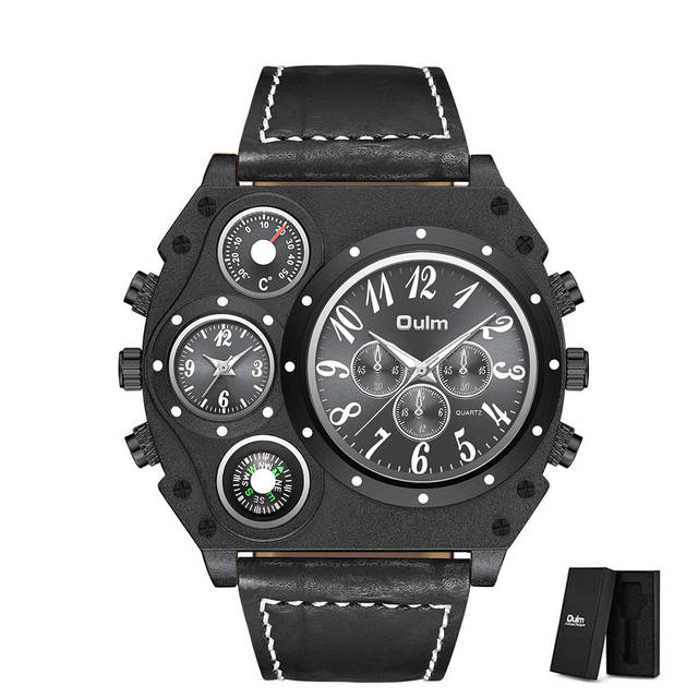 Mens 2022 OULM New Creative Big Dial Top Brand Luxury Casual Quartz Men's Watch Clock Male Sport Waterproof Watch