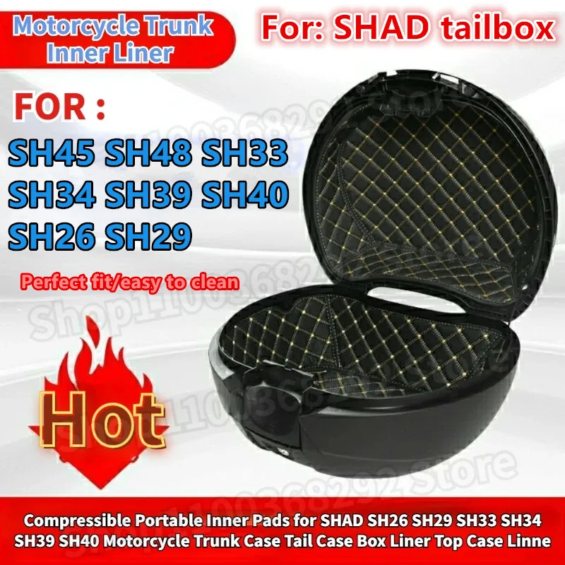 Compressible Inner Pads for SHAD Motorcycle Trunk Case motorcycle trunk pad motorcycle trunk liner
