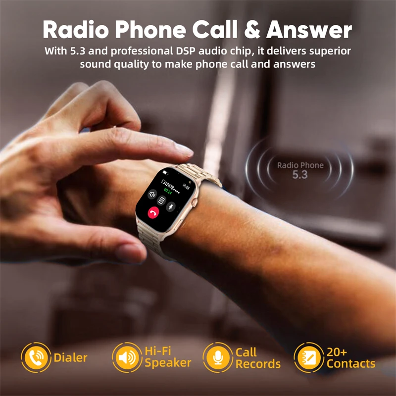 New For Android iOS Smart Watch Women 2.01inch Heart Rate Health Monitoring Bluetooth Call Waterproof Sport Watch Smartwatch Man