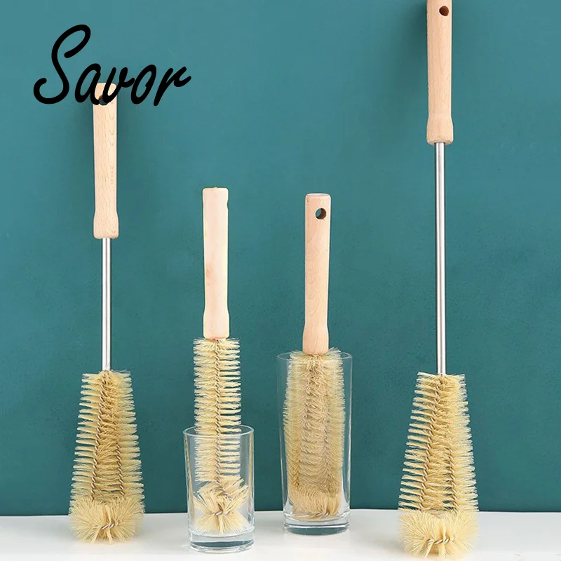 

Kitchen cleaning tools Drink bottles Glass scrubbers Cleaning brush Wooden bottle cleaning brush with long handle