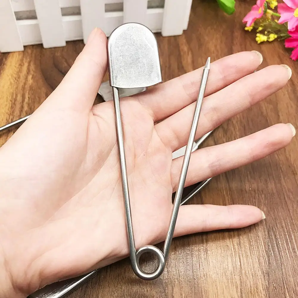 Large size stainless steel safety pin 1Pcs 12.8cm DIY sewing tools accessory needles wrapped safety pins for fixing files