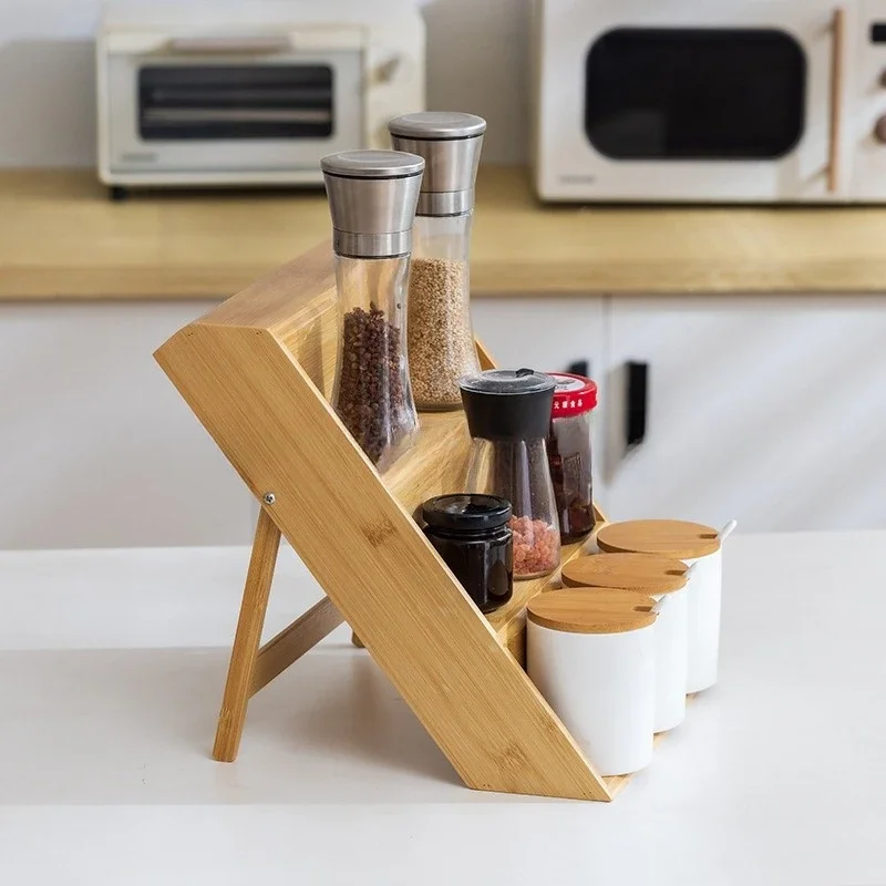 Support à épices en bois porte-bocaux élégant