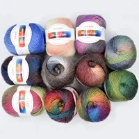50g Rainbow Soft Yarn 70% Australian wool 30% Nylon Gradient Multi Color Yarn for Crocheting Hand Knitting DIY Yarn 140m/153yd 1