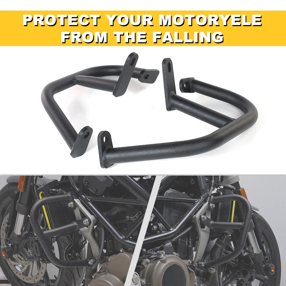 GP Kompozit Engine Guard Crash Bar For Husqvarna Svartpilen 250 (2020-2023) - Black, Protection - View #12