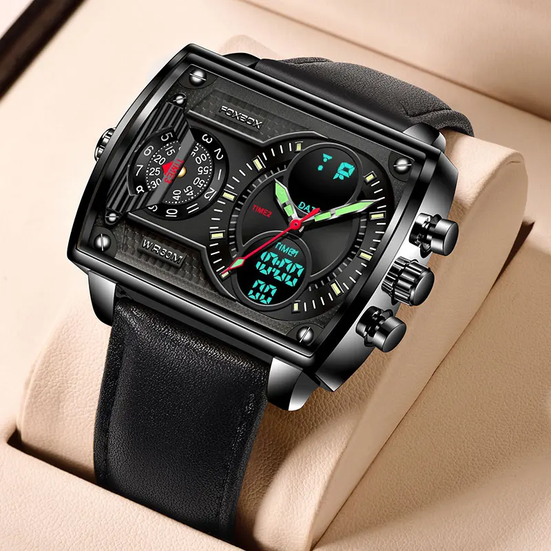 

Relogio Masculino Luxury Watches Men Square Digital Sport Creative Clock Man Watch Waterproof Quartz Wristwatch Men Montre Homme