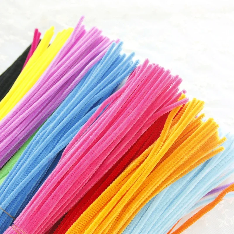 30cm Chenille Stems Pipe Cleaners Children Educational Toys Handmade Colorful DIY Craft Supplies 100pcs
