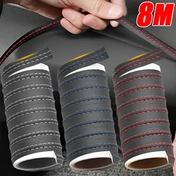 8M DIY Car Interior Self-Adhesive Decorative Wire Car Styling Dashboard Door PU Leather Decorations Automotive Accessories