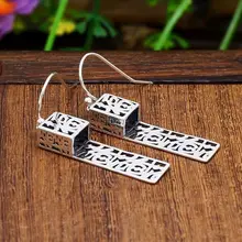  7.6x20mm Princess Cabochon Semi Mount 925 Sterling Silver Earrings Filigree Fine Jewelry For Gemstone Setting 