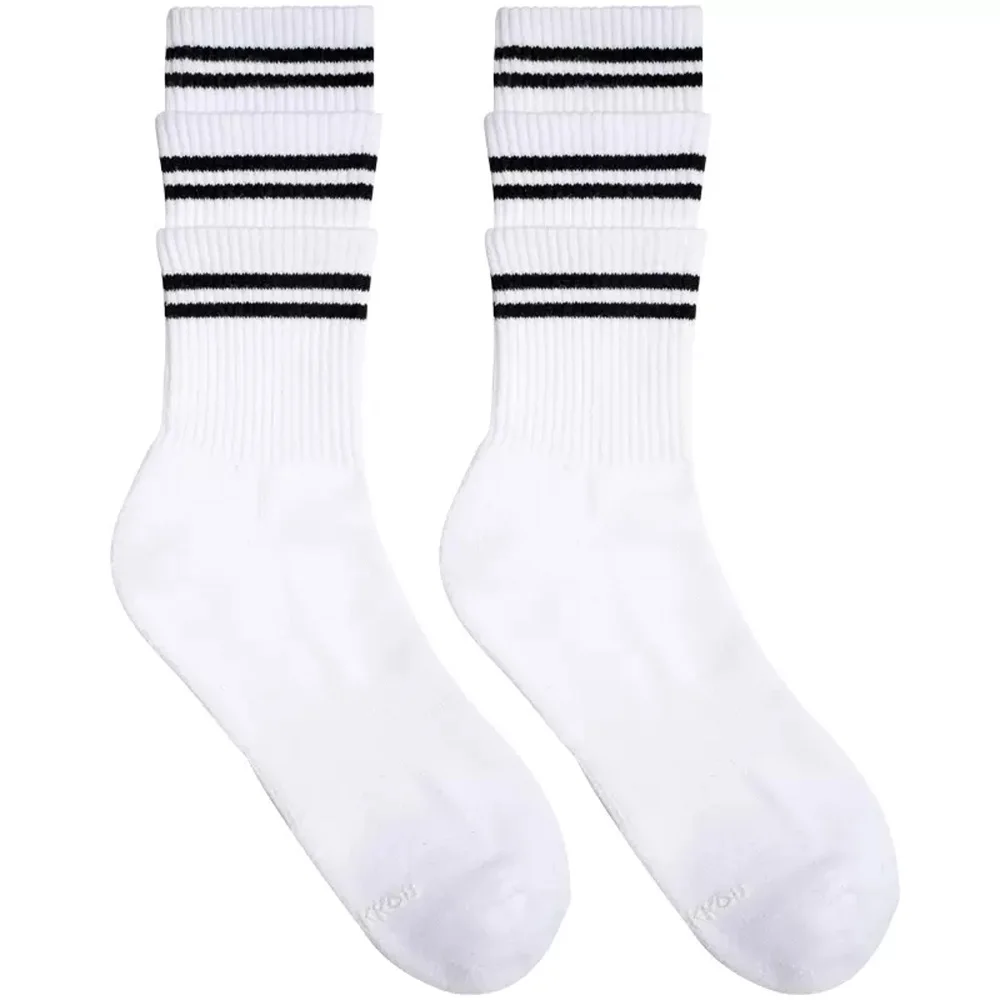 Men's Three-layer Ribbed Six-color Rainbow Striped Tall Tube Men's Fitness Towel Bottom Cotton Socks