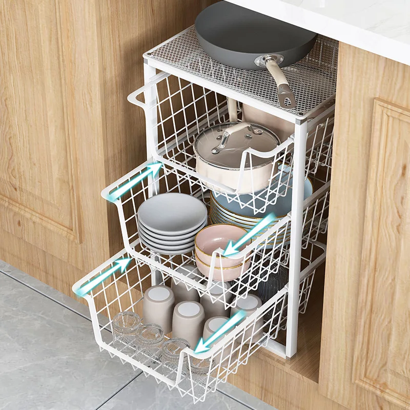 

Kitchen Basket Drawer Bowl Basket Seasoning Dish Storage Kitchen Cabinet Remodel Kitchen Cabinet Storage Rack Snacks Pull
