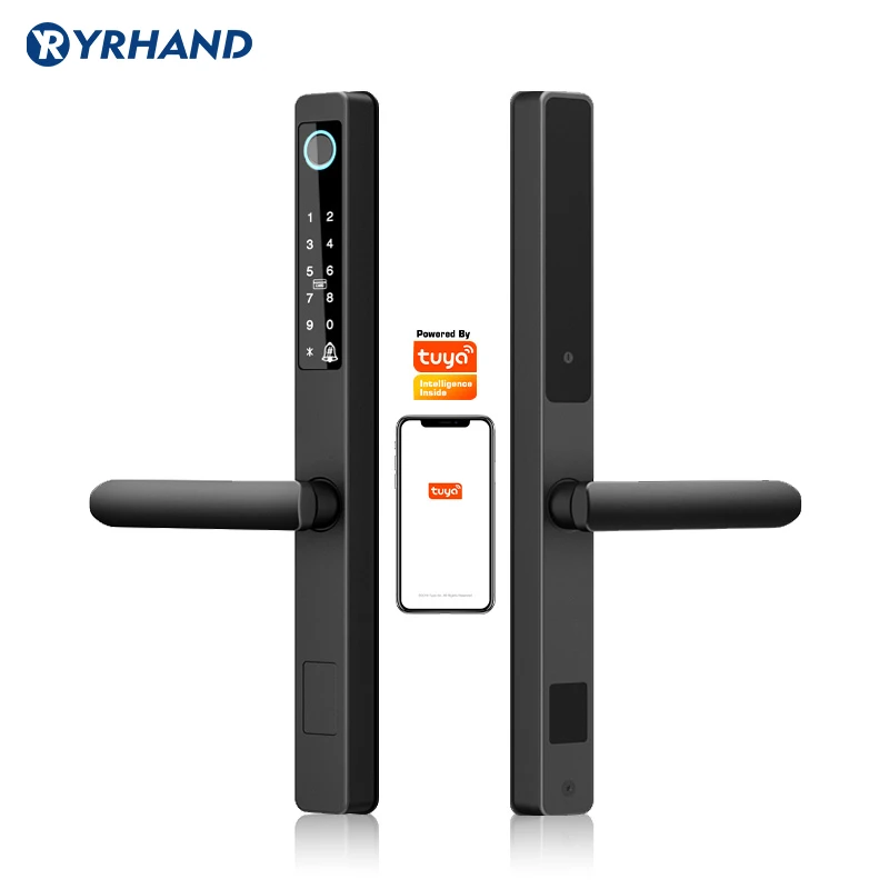

YRHAND A5 Tuya APP Waterproof Smart Fingerprint Password Card Door Lock Aluminum Alloy For Outdoor Pull Push Sliding Door