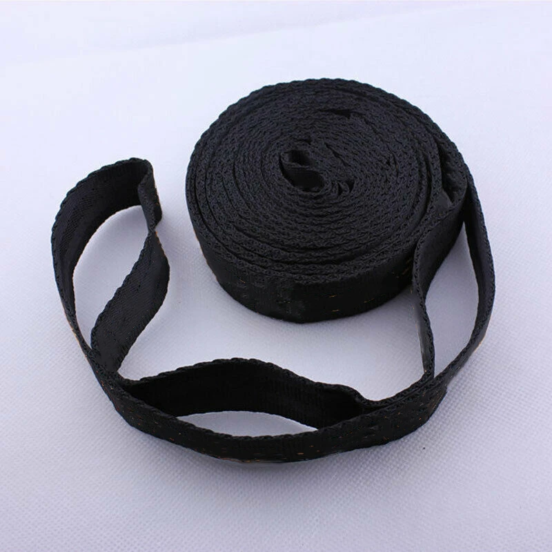 2Pcs Hammock Straps Special Reinforced Polyester Straps 5 Ring High Load-Bearing Barbed Black Outdoor Hammock Straps 2M