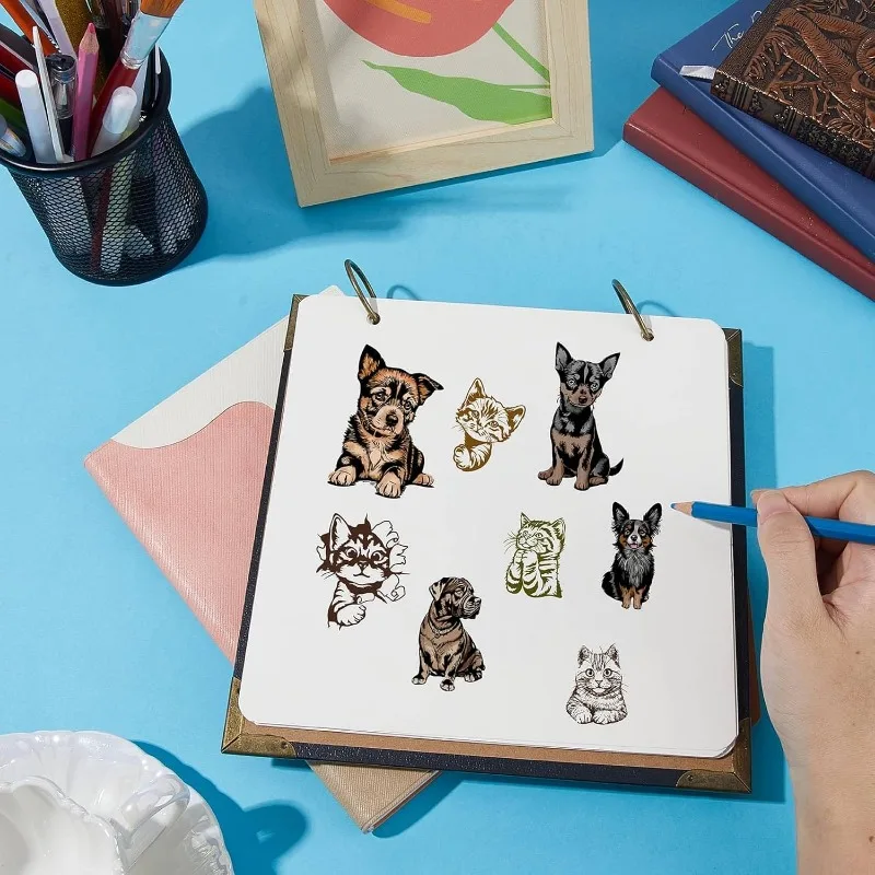 1Set Cat Clear Stamps Animal Retro Transparent Silicone Stamp Seals For Journaling Card Making DIY Scrapbooking Photo Album