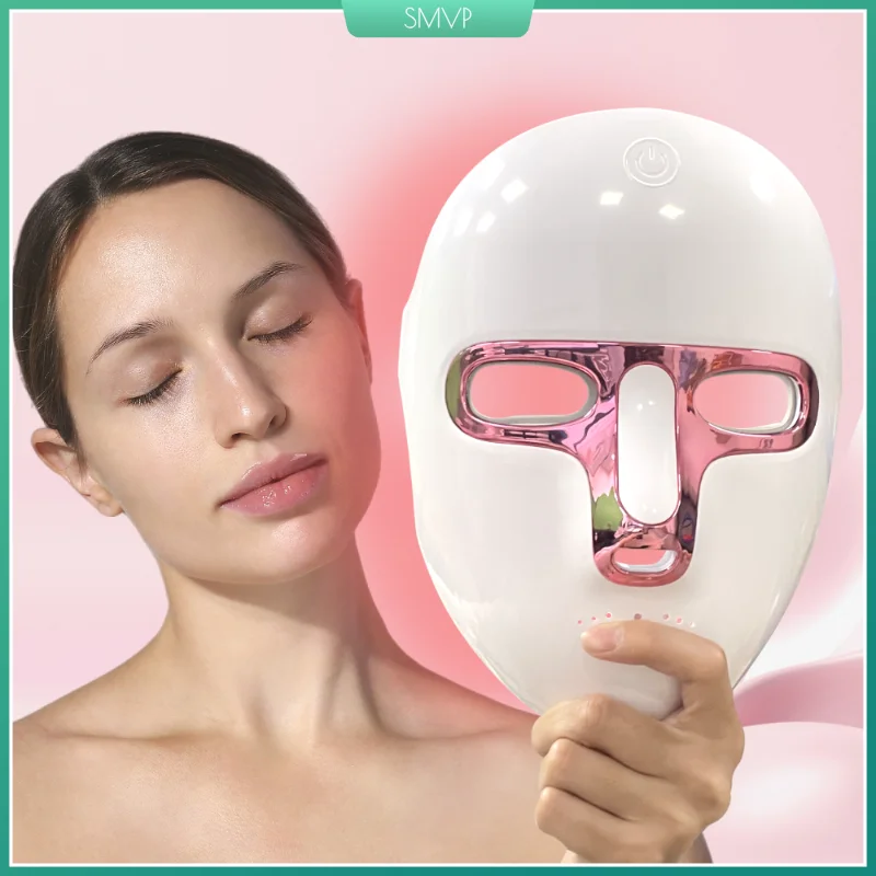 LED face mask therapy skin beauty facial skincare red light 7 colors light wireless rechargeable at home