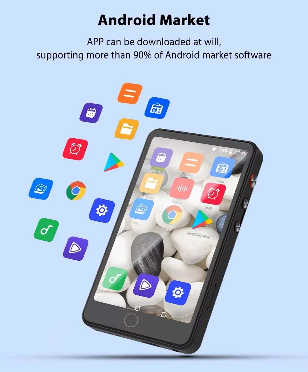 4 Inch Android WiFi MP4 Player Full Touch Screen 16GB Bluetooth MP3 Music Play Supports Hebrew Video FM Radio E-Book Recorder mp4 player,music player,mini media player