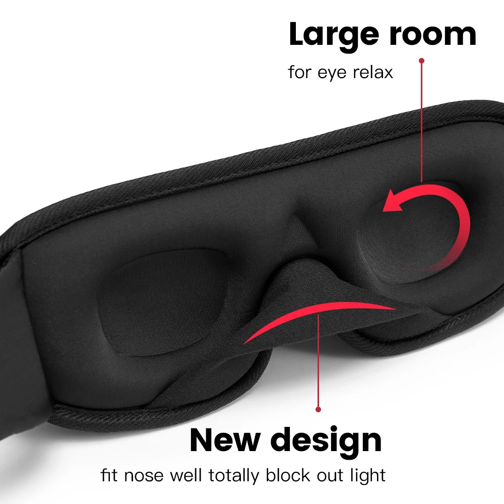 Ultra-Comfort 3D Contoured Sleep Mask - Breathable & Smooth Eye Shade for Relaxation and Travel