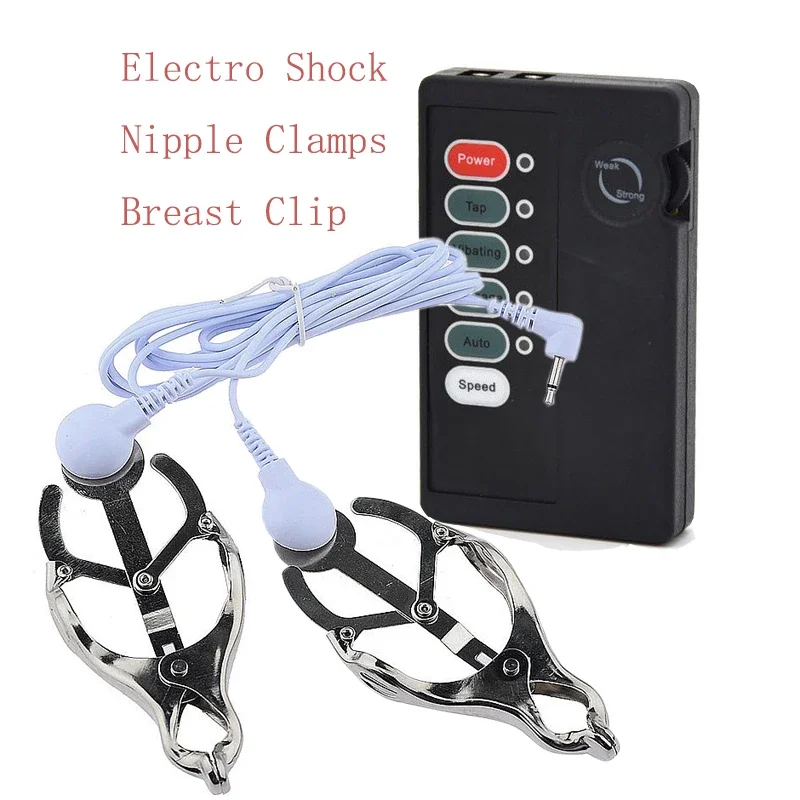 Electro Stimulation Therapy Teaser Electric Shock Nipple Clamp Breast Pussy Clitoris Pump Body Massager Sex Products
