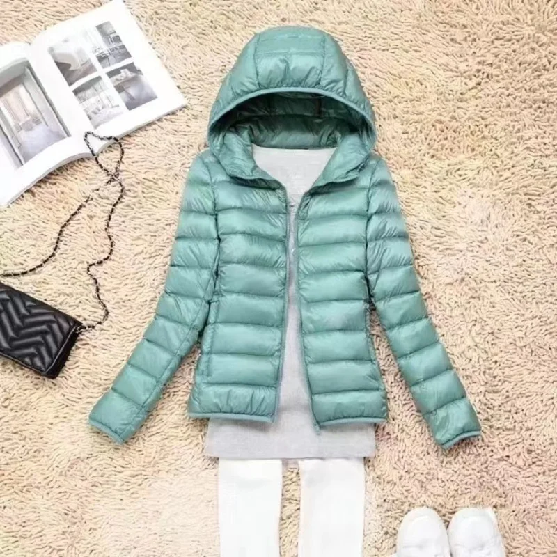 2022 Ultra Thin Down Jacket Winter 7XL Size Turtleneck Clothes Women Fashion Duck Feather Ultra Light Overcoat Harajuku