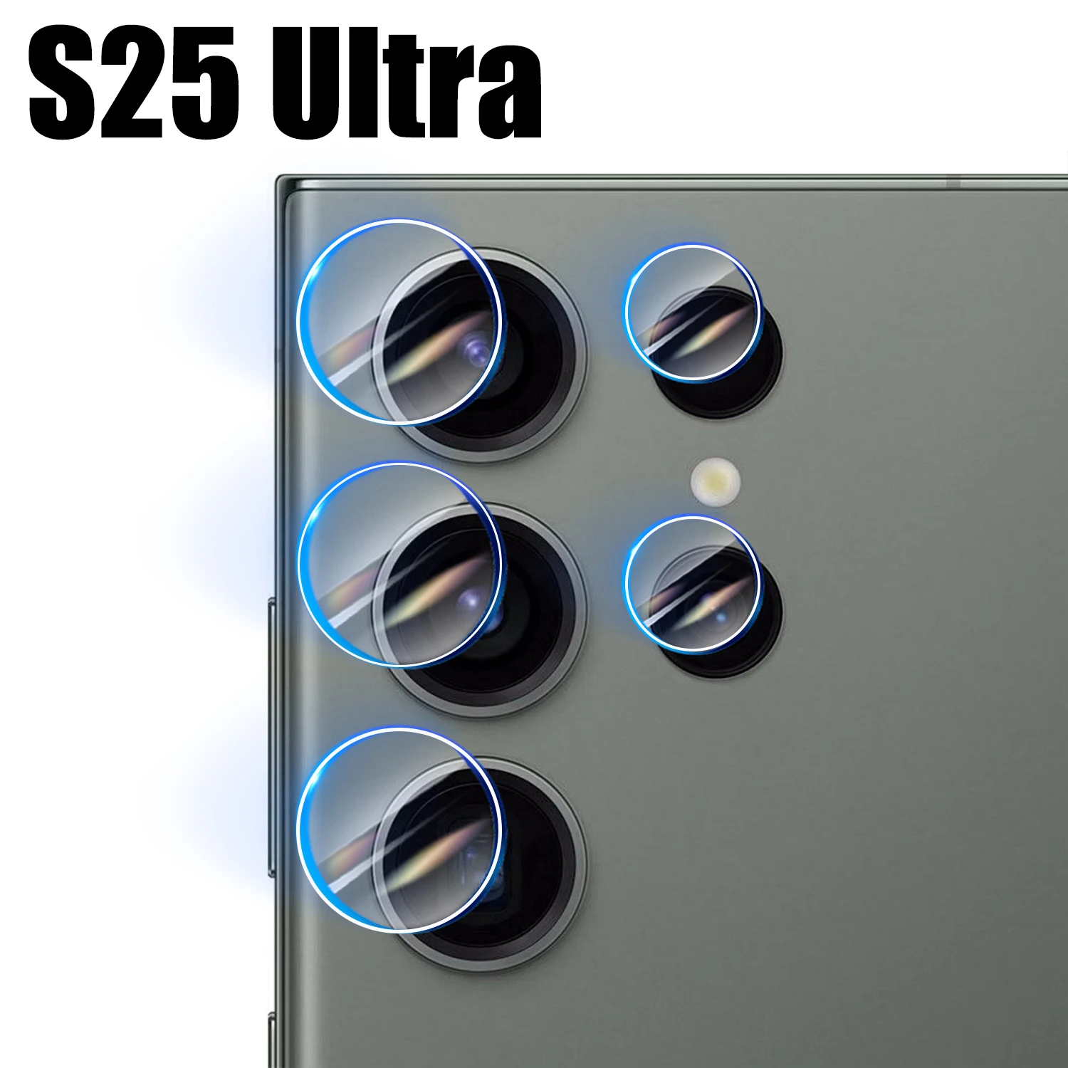 Ultra-Clear Tempered Glass Camera Lens Protector Film - Pack of 5