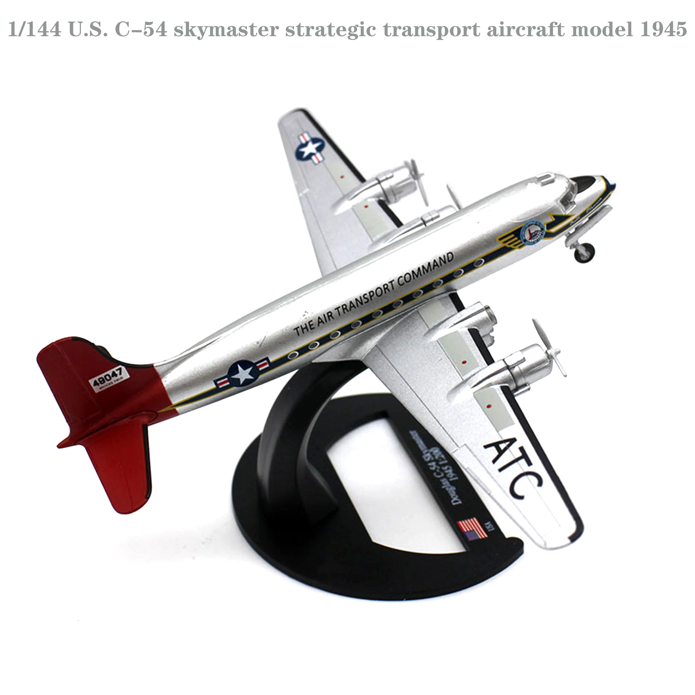 

1/144 U.S. C-54 skymaster strategic transport aircraft model 1945 Alloy simulation finished product model