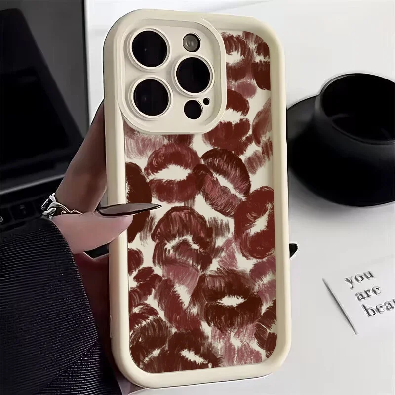 thumbnail image 1 of Funda mate con labios rojos de chica sexy para iPhone 11 12 13 14 Pro Max 15 16 Pro Max X XR XS Max 7 8 Plus SE 2020, carcasa trasera de TPU suave, 1 of 5