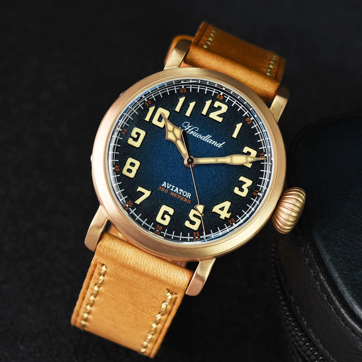 Hruodland-Bronze-Automatic-Gradient-Pilot-Men-Watches-Sapphire-Glass ...