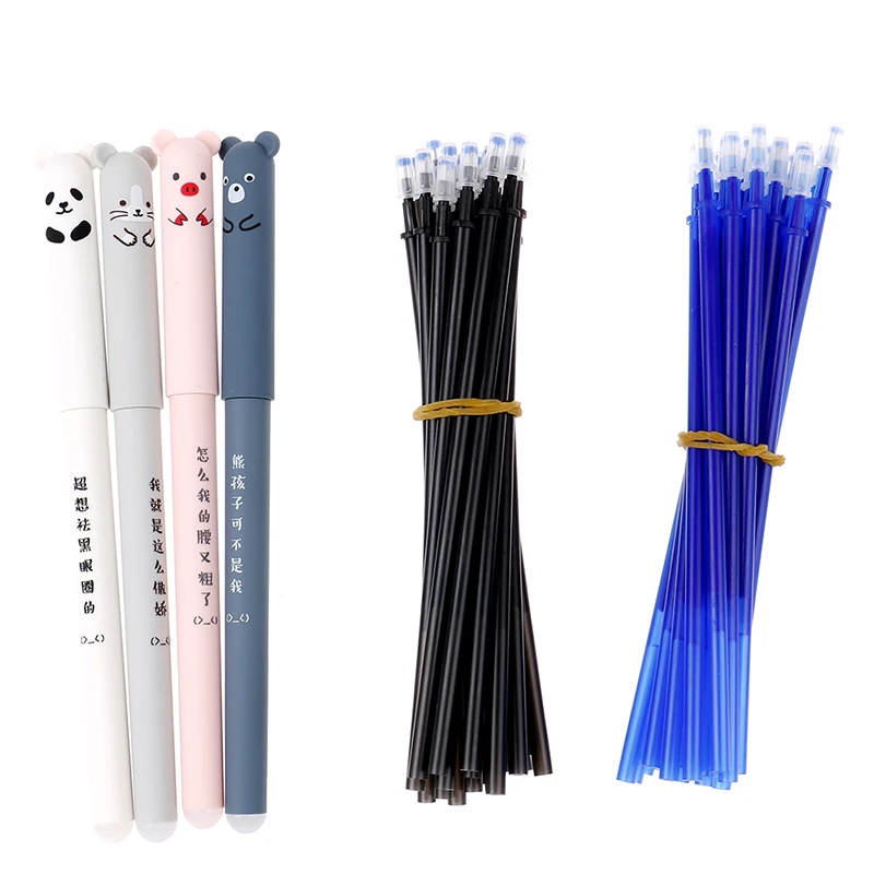 

24pcs Animals Erasable Pen 0.5mm Erasable Pen Refills Rods Washable Stationery