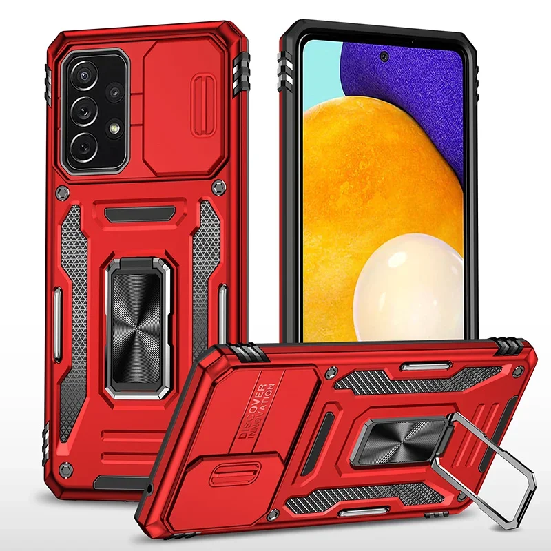 Magnetic Holder Armor Case with Slide Camera Lens Cover