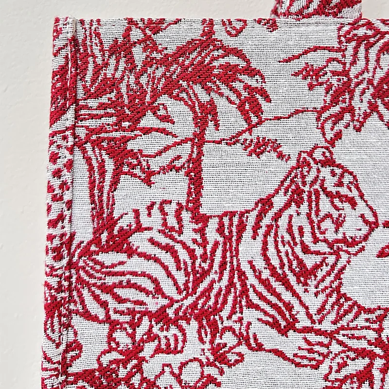 Große Kapazität Handtasche Leinen Baumwolle Blumenstickerei Retro exquisite Doodle Mode EinkaufstascheEinkaufstasche – Detail 6