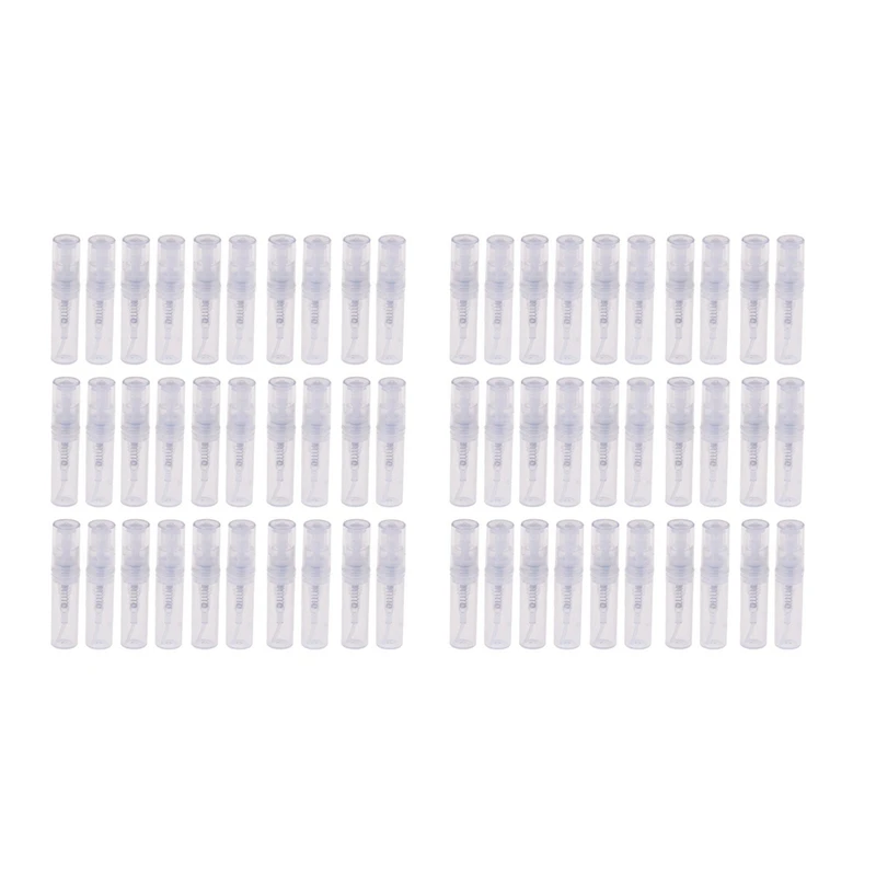 

Top Deals Mini Transparent 2 ML Spray Plastic Bottle Spray Perfume Empty Sample Bottle Suitable For Travel Party 120Pcs