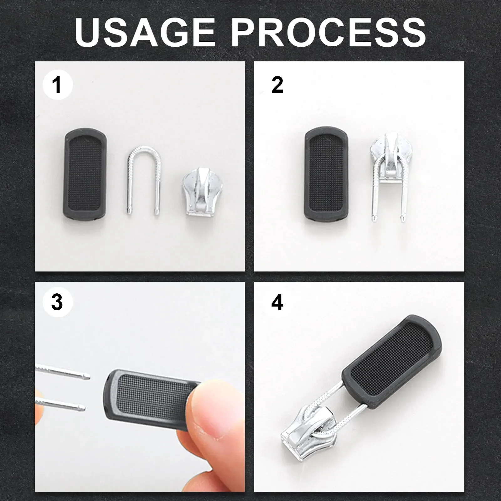 Zipper Repair Kit 10PCS Zippers Head Universal Zipper Repair Kit Replacement for Broken Buckle Travel Bag Suitcase Zipper Head DIY Sewing Craft