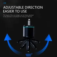 Novora 96W Retractable Car Charger with 12W USB Lightning Cable, 5-Port USB-C, Fast Charging Block, 90cm Retractable Cable - Image 2