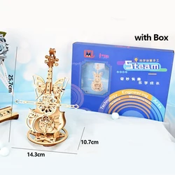 Elegant Wooden Cello Music Box 3D Puzzle Kit - Charming Home Decor & Creative Gift (Cello Music Box)