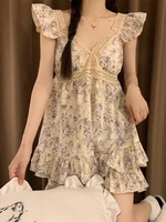 Sweet Princ Sle Women's Lace Nightgown Set with Chest Pad V-Ne ort Pants Cotton Summer Spwear Casual Home Clothes - Image 3